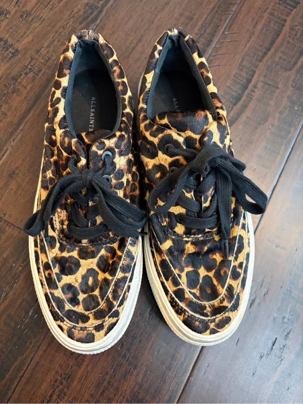 All Saints Leopard-Print Classic Platform Sneaker casual cool girl elevated 90’s - Picture 2 of 9